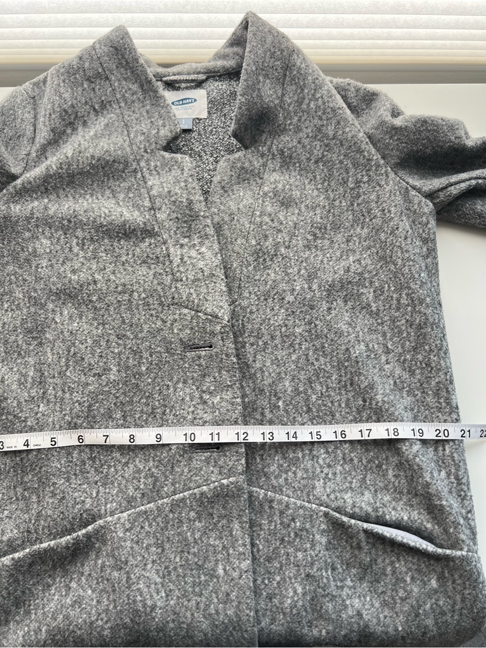 Old Navy Light Gray Wool-Blend Pea Coat - Picture 10 of 10
